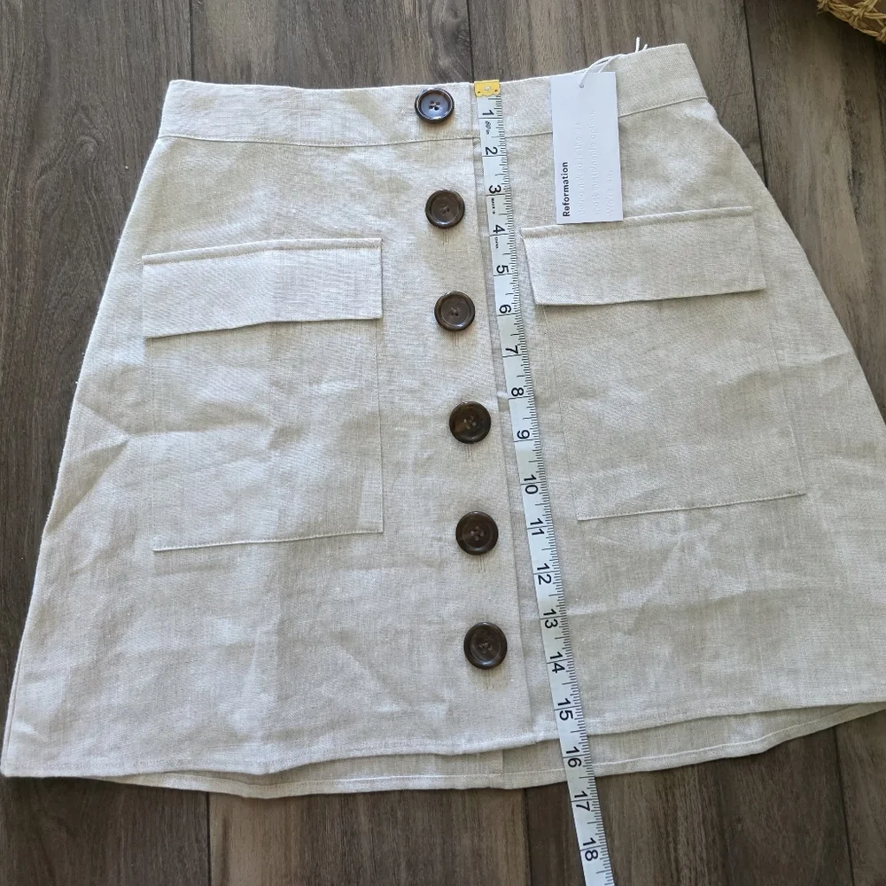 NWT Reformation Maeve Linen Skirt - Picture 12 of 12